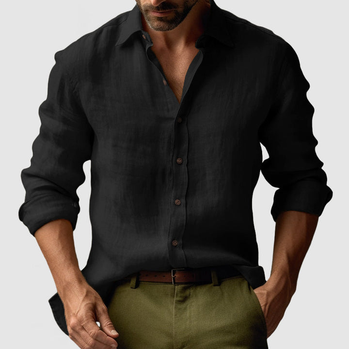 Camicia casual uomo, maniche lunghe, traspirante e colletto classico. Must-have per abbigliamento maschile comodo.