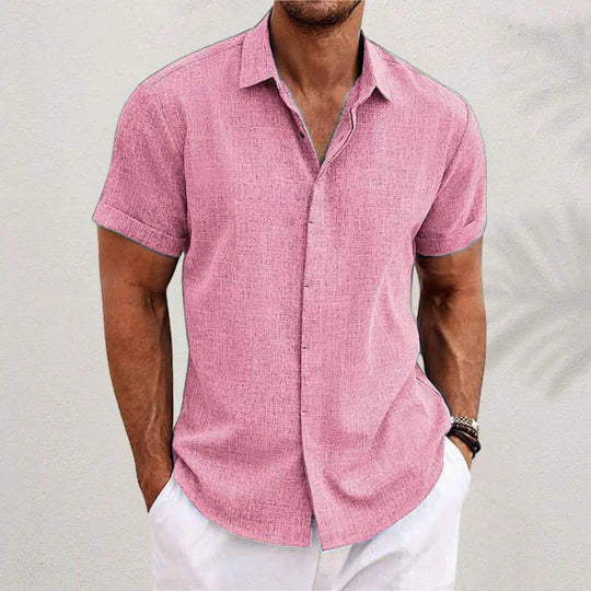 Camicia uomo bianca a maniche lunghe, traspirante e confortevole, perfetta per look estivi o formali.