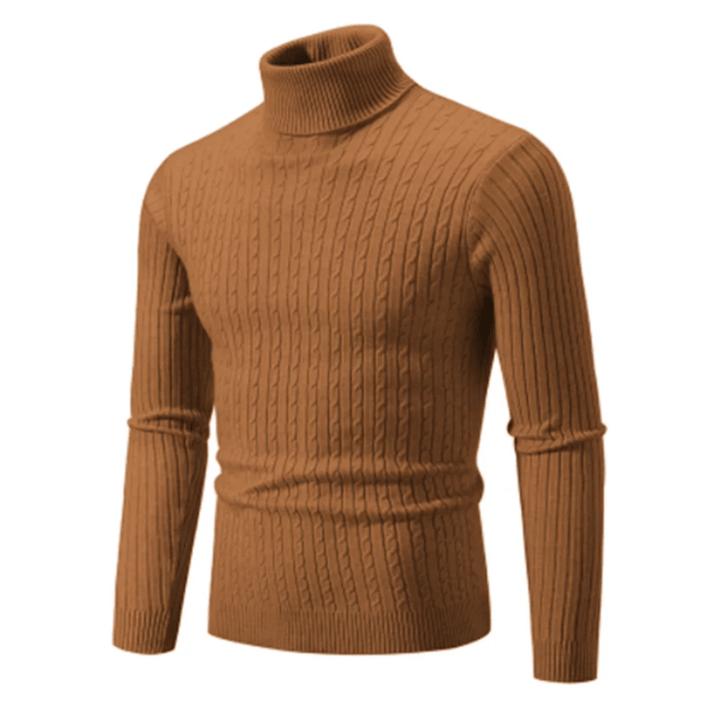 Abbigliamento invernale uomo: maglione dolcevita a coste, caldo e perfetto per ogni outfit casual.
