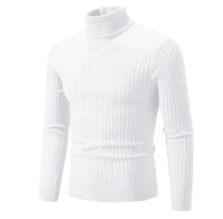 Maglia uomo elegante e confortevole, maglione a coste dolcevita per un look casual versatile.