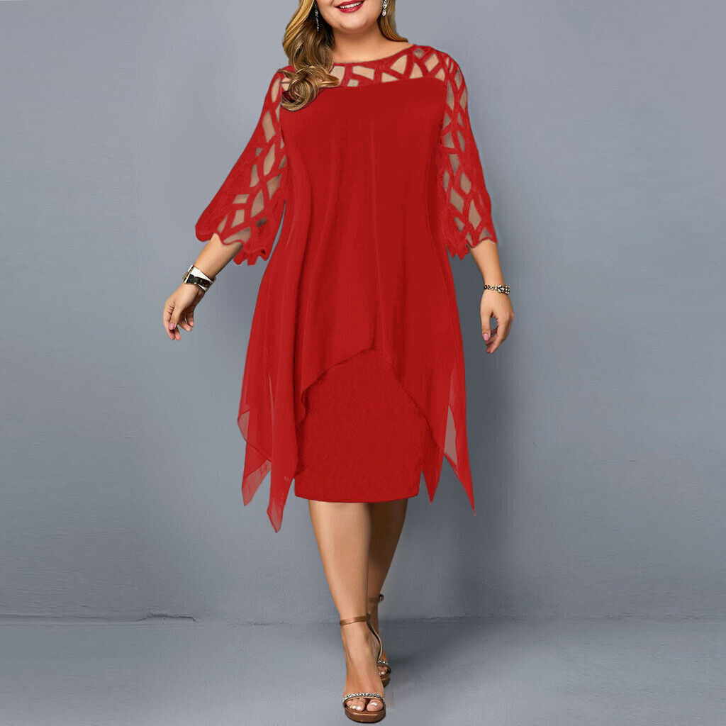 Abito donna taglie forti, modello midi elegante e confortevole, disponibile in varie colorazioni.