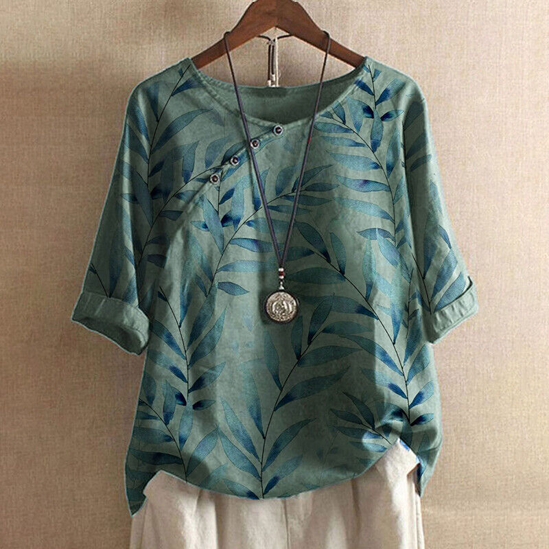 Camicia donna primaverile con stampa floreale, maniche lunghe e design femminile. Ideale per un look chic.