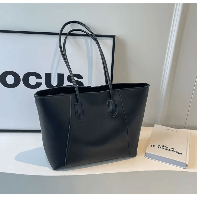 Borsa donna a tracolla in ecopelle, grande tote bag con organizer per scuola e lavoro.