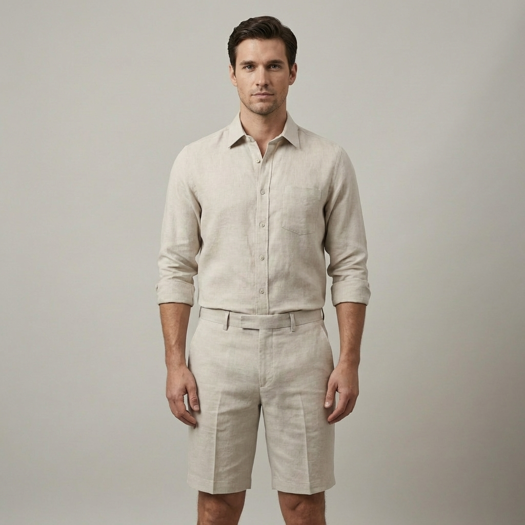 Pantaloncini uomo rilassati con coulisse e tasche, vestibilità comoda per un look estivo casual.