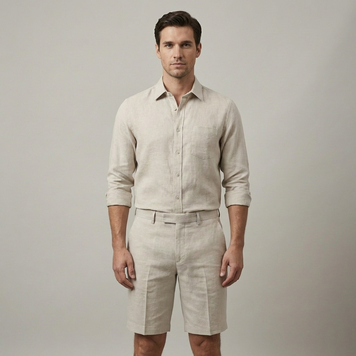 Pantaloncini uomo rilassati con coulisse e tasche, vestibilità comoda per un look estivo casual.
