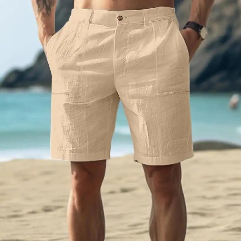 Pantaloncini uomo bianchi rilassati con coulisse, un must-have per il comfort estivo casual.
