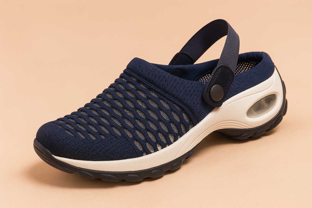 Suola ergonomica zoccoli ortopedici donna per massimo comfort e supporto, con cinturino regolabile. Calzature estive ideali.