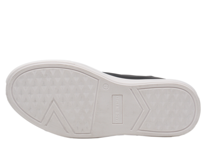 Calzature uomo nere rialzate 6 cm, sneakers che aumentano la statura, perfette per look casual eleganti.