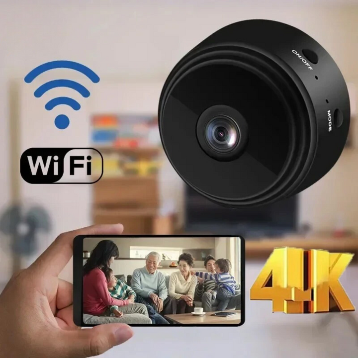 Telecamera di sorveglianza WiFi HD 1080P, perfetta per interni, con funzionalità di visione notturna.