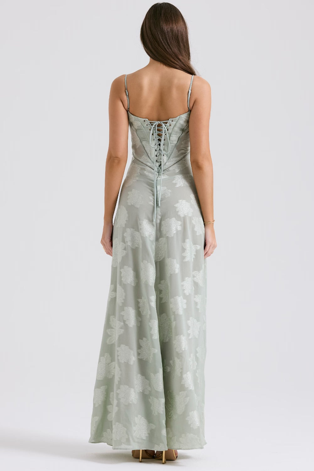 Vestito donna raffinato, lungo, con pizzo brillante, serate eleganti.