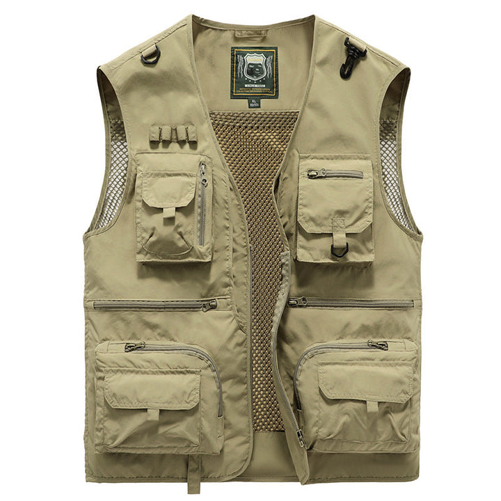 Gilet da viaggio uomo estivo, leggero e comodo con tasche capienti per ogni necessità.