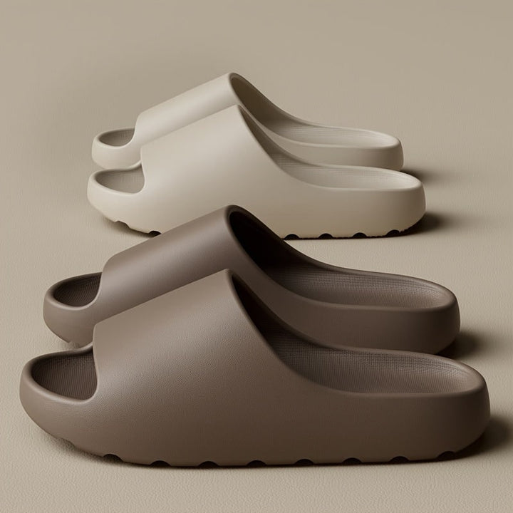 Sandali slide unisex neri con supporto arco plantare, perfetti per comfort ammortizzato a casa, piscina o spiaggia.