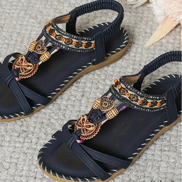 Sandali infradito donna boho con perline decorative, comodi e alla moda per l'estate e il tempo libero.