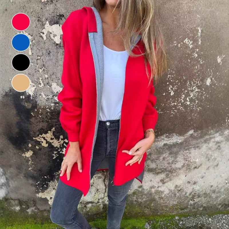 Giacca oversize donna casual con zip, perfetta per comfort e stile quotidiano.