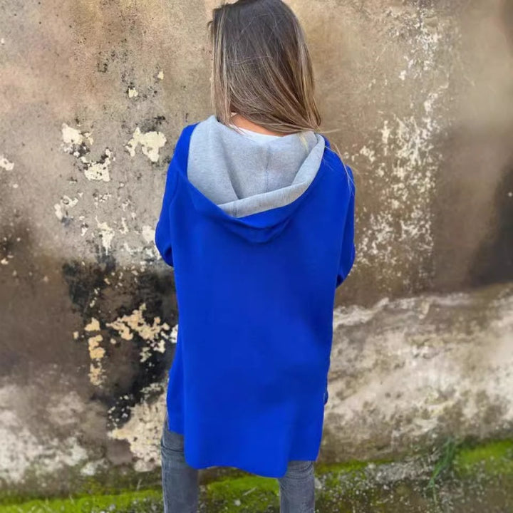 Giacca donna oversize stile kimono, con cerniera per un look casual versatile.