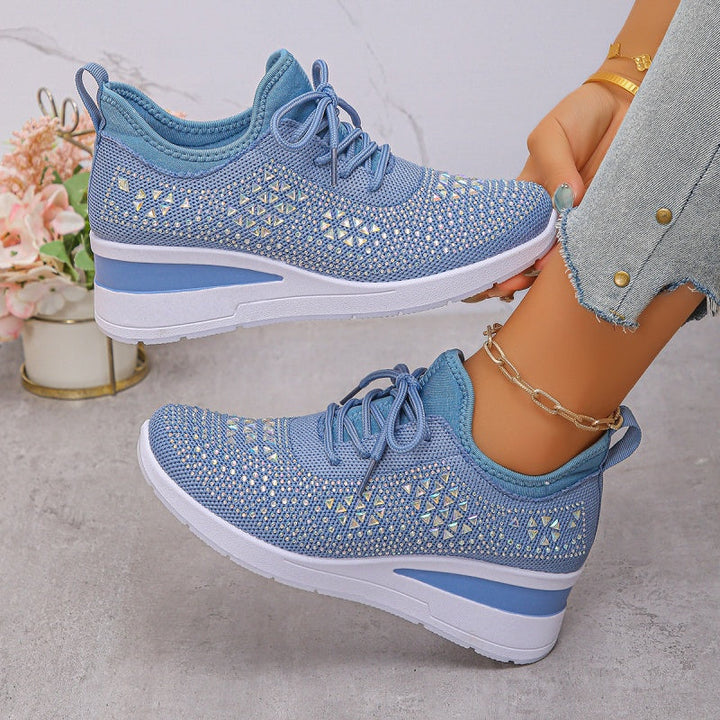 Scarpe ortopediche donna con strass, perfette per passeggio e moda.