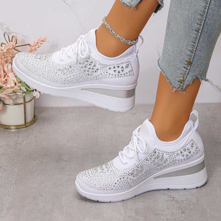 Scarpe da ginnastica donna con strass per attività quotidiane, camminata e massimo supporto arco.