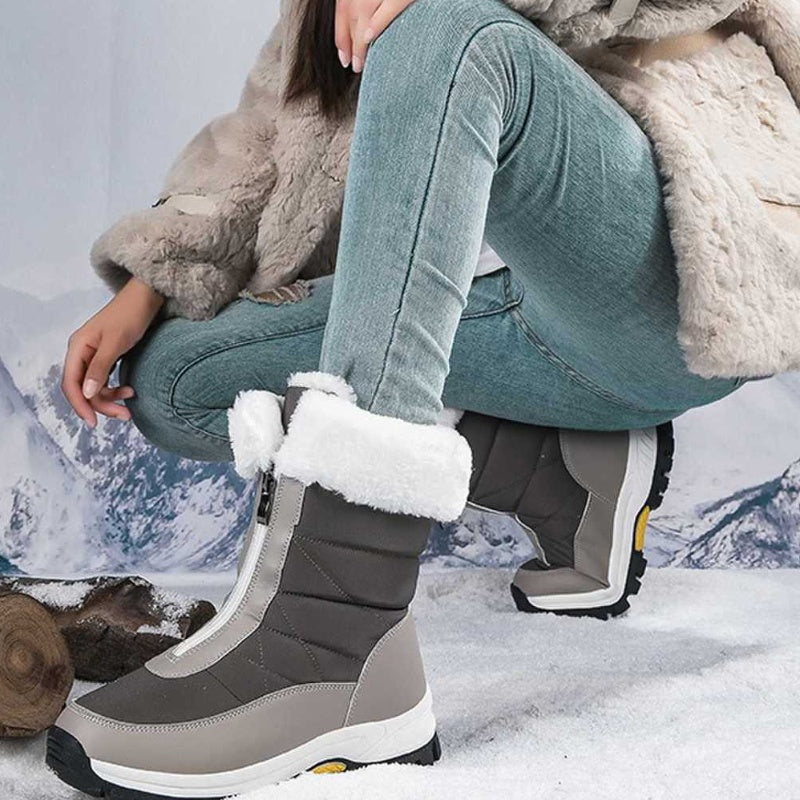 Stivali invernali da donna, con zip laterale. Caldi, resistenti alla neve e con suola antiscivolo.