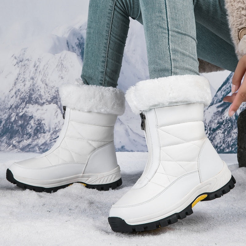 Stivali da neve invernali da donna con zip. Caldi, comodi e antiscivolo per l'inverno.