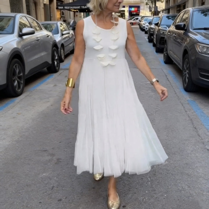 Completo donna due pezzi casual chic, include maglia abbinata e abito lungo plissettato. Moda donna.