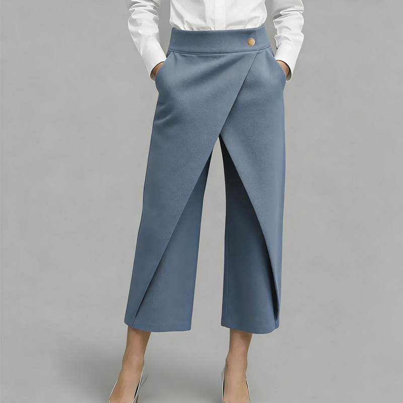Moda donna: pantaloni culotte versatili effetto gonna, ideali per un look casual chic, ufficio o tempo libero.