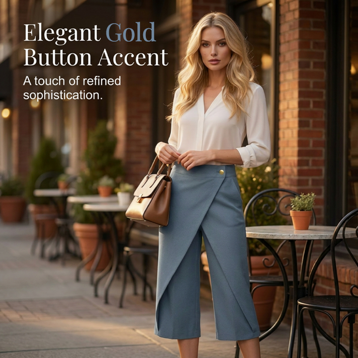 Gonna pantalone culotte donna, design elegante e moderno, ideali per ufficio o look casual chic da giorno.