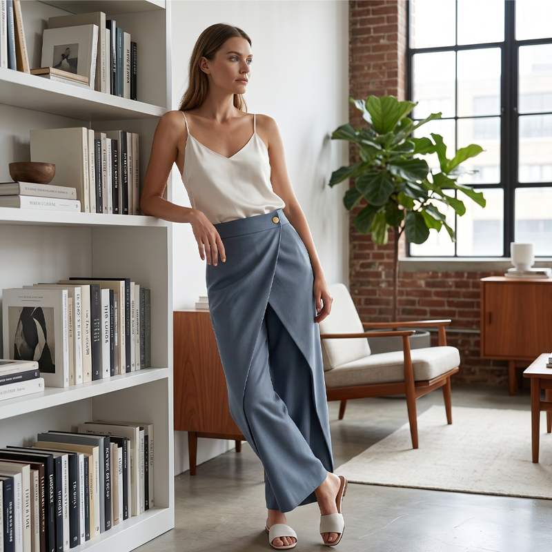 Culotte donna eleganti stile gonna, ideali per outfit estivi, combinano comfort e moda italiana contemporanea.