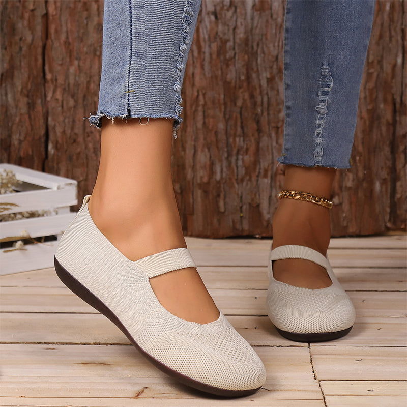 Ballerine donna estive in rete, con cinturino elastico, perfette per comfort e stile moda.