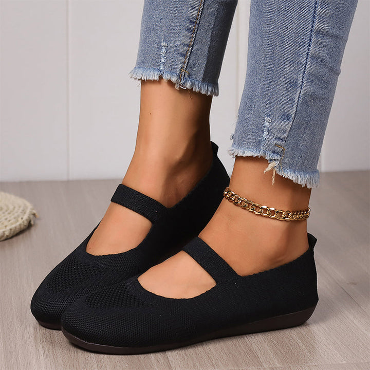 Versatili ballerine da donna in rete traspirante, ideali per primavera ed estate, con cinturino.