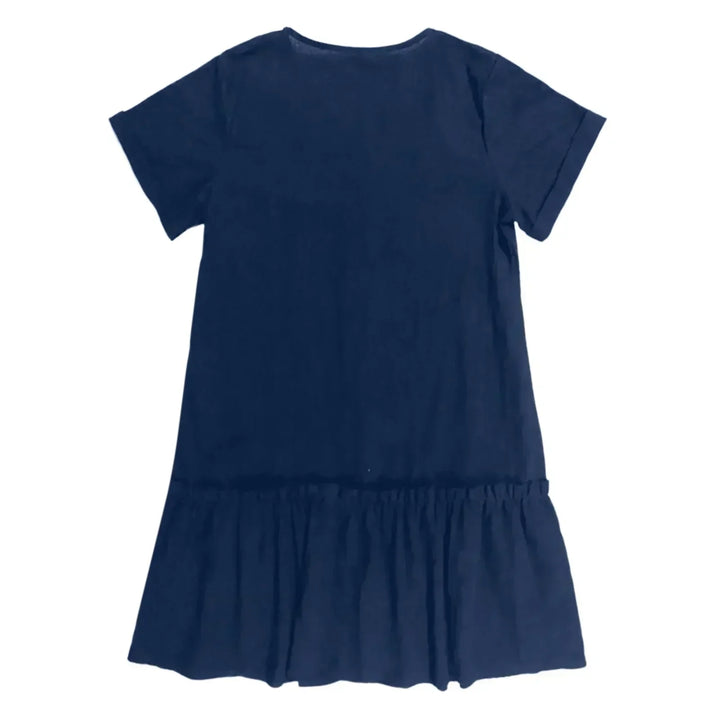 Vestito donna estivo, chic e fresco, in cotone lino, corto, con bottoni, stile casual.
