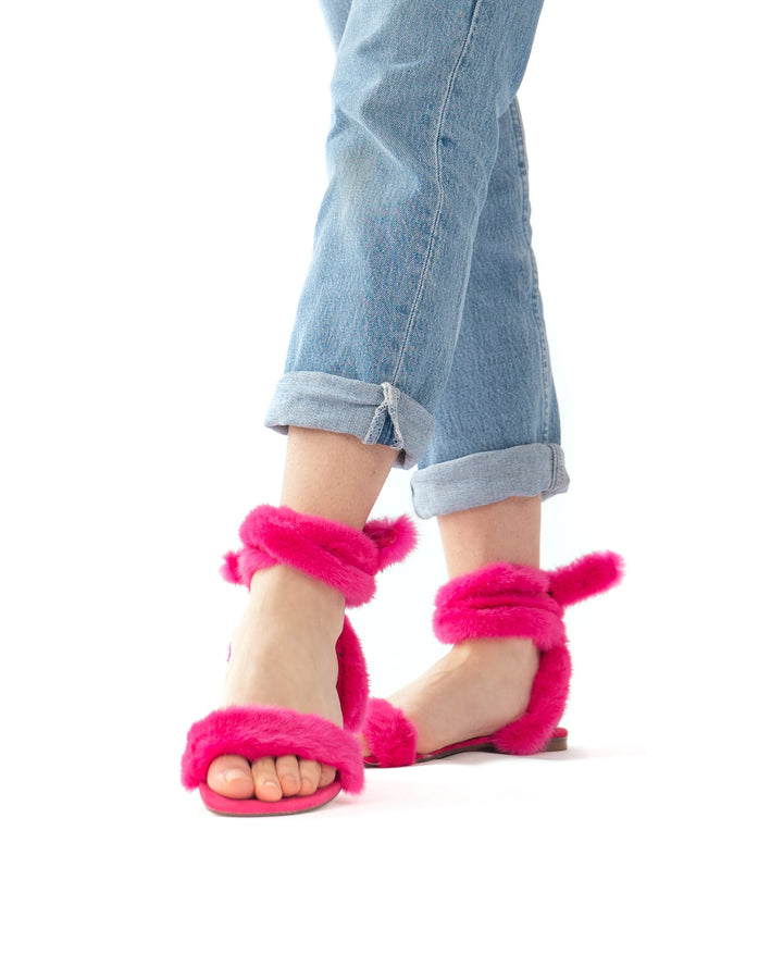 Scarpe donna fucsia: sandali estivi con design moderno, lacci e plantare memory foam.
