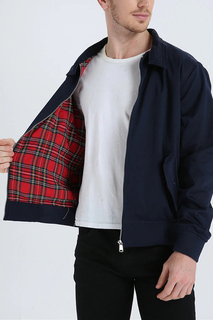 Cappotto uomo autunnale casual, caldo e versatile con cerniera.