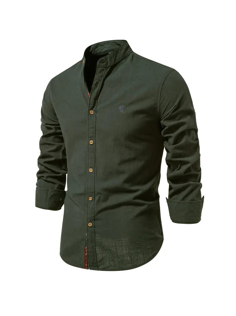 Camicia uomo casual a maniche lunghe, ideale per primavera ed estate. Abbigliamento maschile versatile.