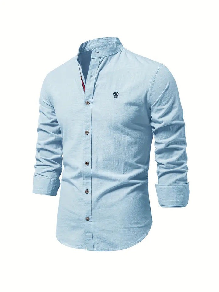Camicia uomo a maniche lunghe per un look casual versatile. Perfetta per primavera ed estate.
