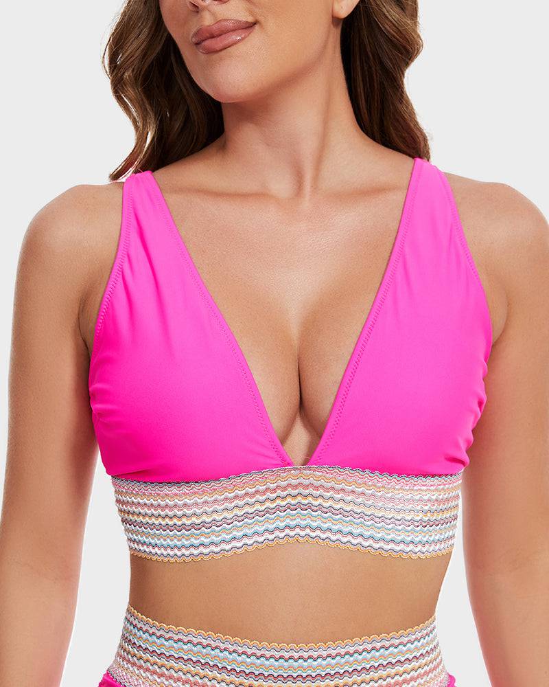 Bikini da donna con vita alta e effetto contenitivo, spalline regolabili, un must-have estivo.