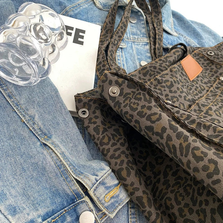 Borsa tote donna leopardata, design moderno e casual, con spalline comode, un must-have per la moda attuale.