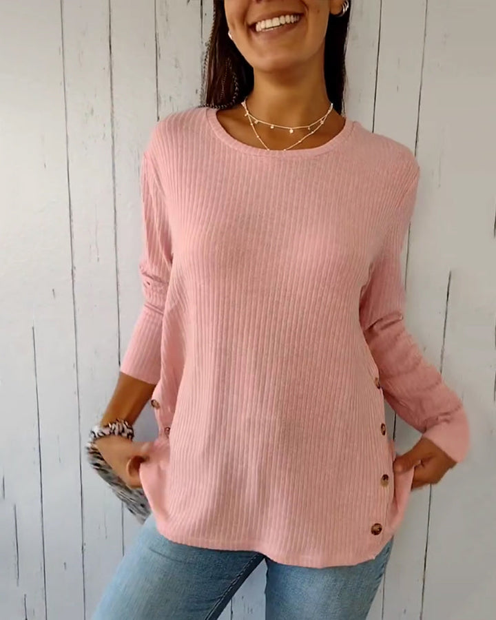 Pullover donna girocollo maniche lunghe nei colori blu, grigio, rosa. Comfort quotidiano per moda casual femminile.