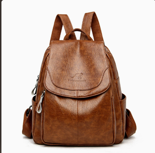 Robusto zaino antifurto donna in pelle, per viaggiare sicure e con stile, adatto a tutte le età.