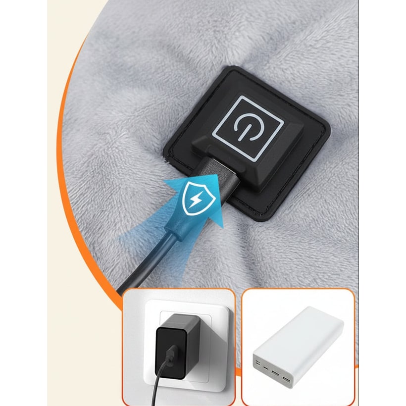 Terapia calore USB per scaldacollo e spalle, allevia dolore muscolare e tensione.
