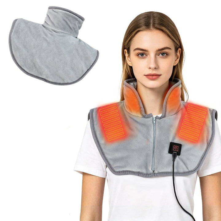 Scaldacollo elettrico USB unisex, allevia dolore cervicale e offre profondo relax.