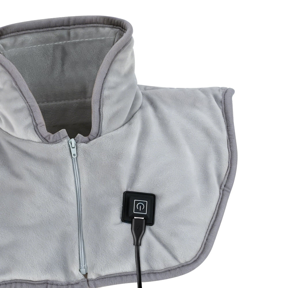 Scaldacollo spalle elettrico USB per terapia calore, benessere e comfort portatile.