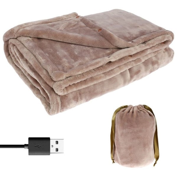 Morbida coperta riscaldante USB per auto, treno o aereo. Perfetta per viaggi freddi e relax portatile.