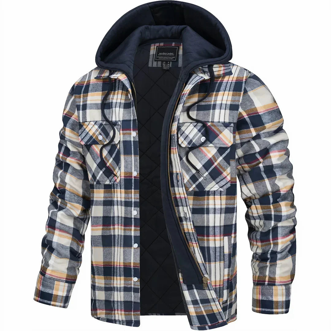 Capospalla uomo autunnale caldo, giacca confortevole per le giornate fredde, moda maschile e stile.