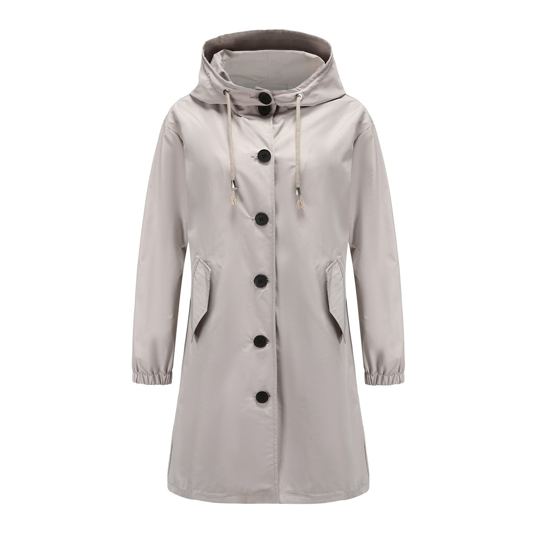 Caldo cappotto lungo donna con cappuccio, perfetto per un inverno confortevole e alla moda.