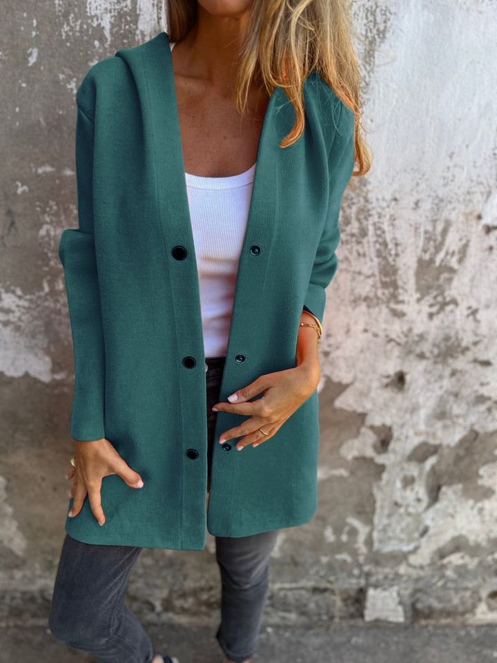 Felpa lunga da donna con cappuccio, un capo trendy per la moda casual, garantisce comfort e stile.