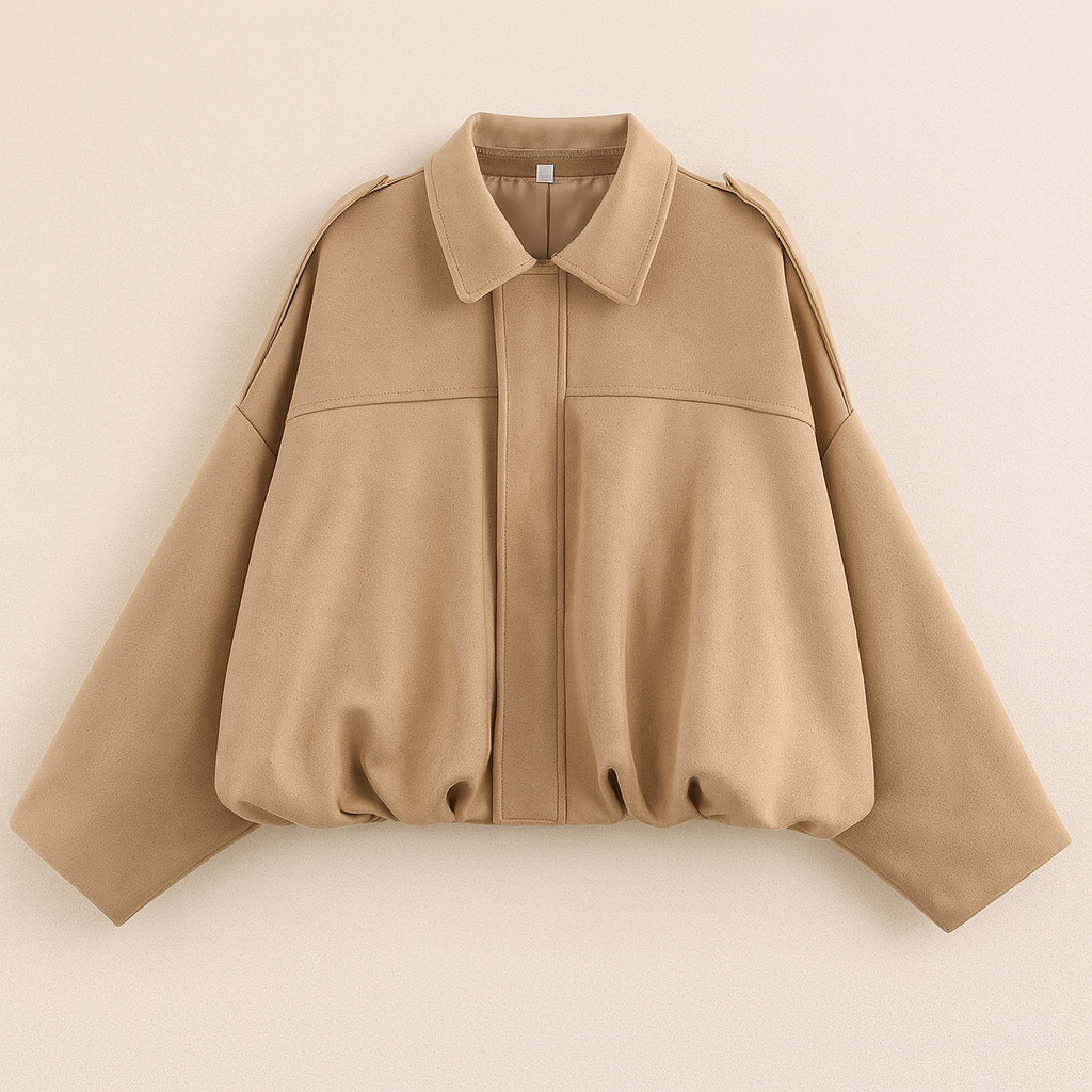 Bomber donna corto con zip, taglio oversize, per uno stile moderno e versatile streetwear.