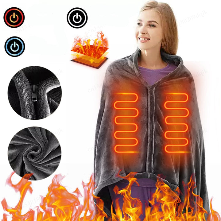 Scialle riscaldato USB unisex, perfetto per calore regolabile e comfort in inverno, a casa o in ufficio.