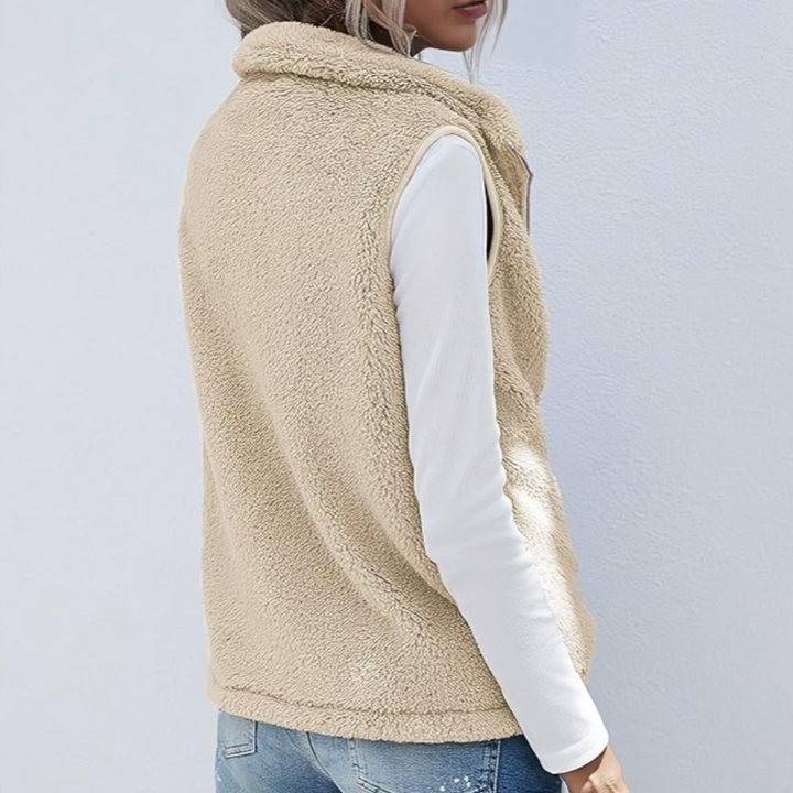 Gilet donna senza maniche, stile casual e confortevole con cerniera, ideale per moda primavera/autunno.