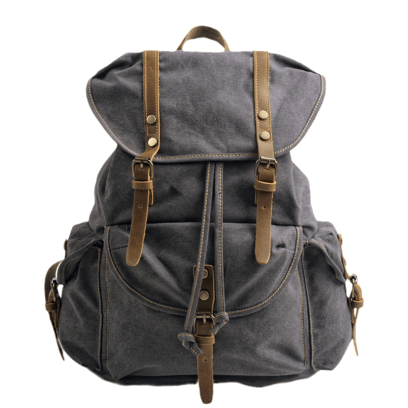 Zaino unisex robusto in tela militare, perfetto per viaggi e avventure. Design spazioso con multitasche.