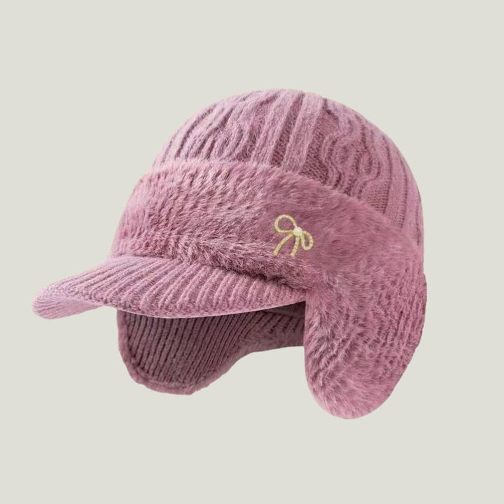 Cappello in maglia calda per l'inverno, unisex, con visiera e paraorecchie, resistente al freddo.